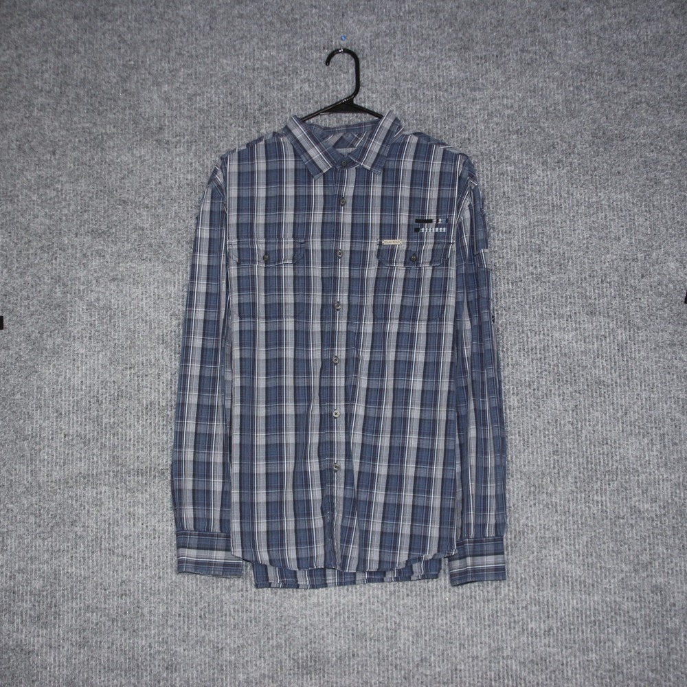 Marc Ecko Mens Plaid Long Sleeve Shirt Skull Graphic Wings Crown Grunge XL